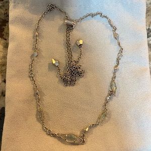 Kendra Scott Iridescent Multi Stone Ajustable Necklace in Silver
